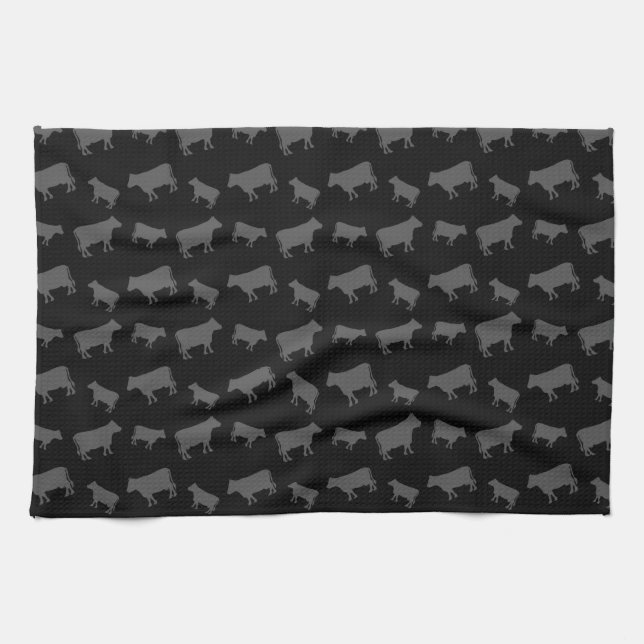 Black cows tea towel (Horizontal)