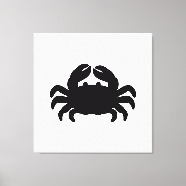 Black Crab Silhouette Canvas Print (Front)