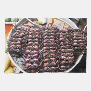 Black Crabs [Po Na] ... Thai Street Food Tea Towel