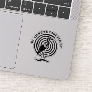 Black Crane Standing in Water Silhouette Contour