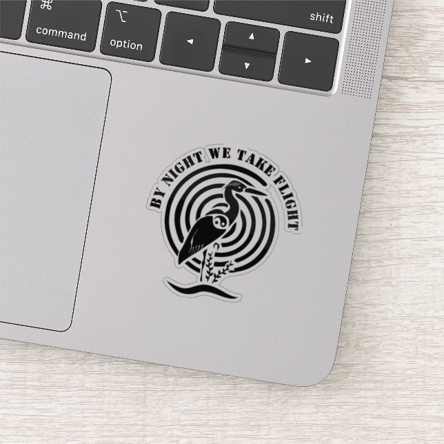 Black Crane Standing in Water Silhouette Contour (Detail)