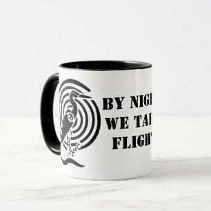 Black Crane Standing in Water Silhouette Mug