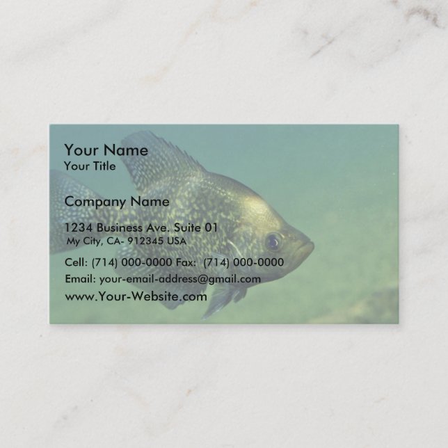 Black crappie business card (Front)