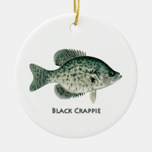 Black Crappie Ceramic Tree Decoration