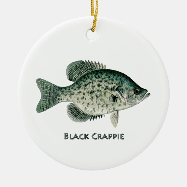 Black Crappie Ceramic Tree Decoration (Front)