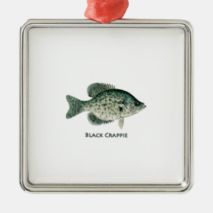 Black Crappie Metal Tree Decoration