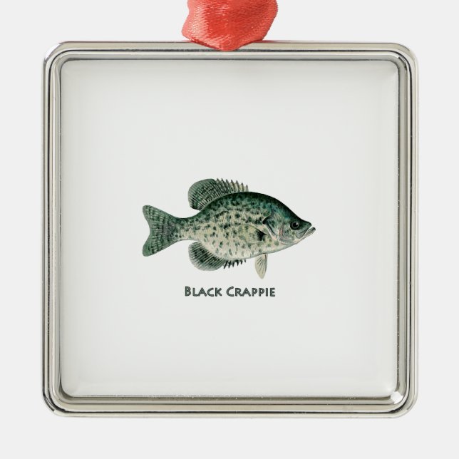 Black Crappie Metal Tree Decoration (Front)
