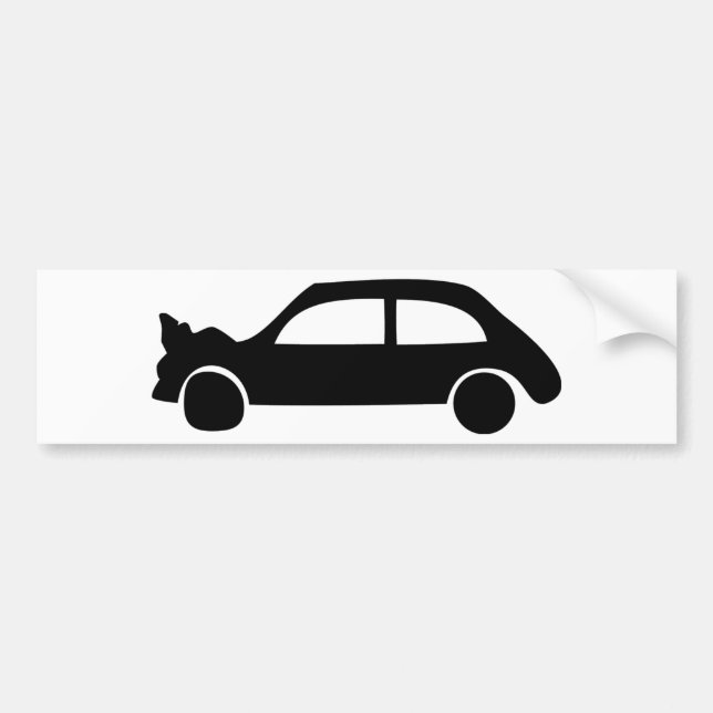black crash car icon bumper sticker (Front)