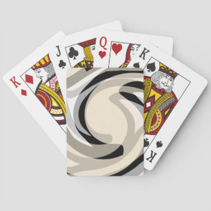 Black Cream and Grey Playing Cards