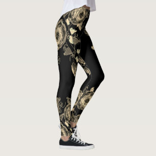 Black Cream And Greys Leggings