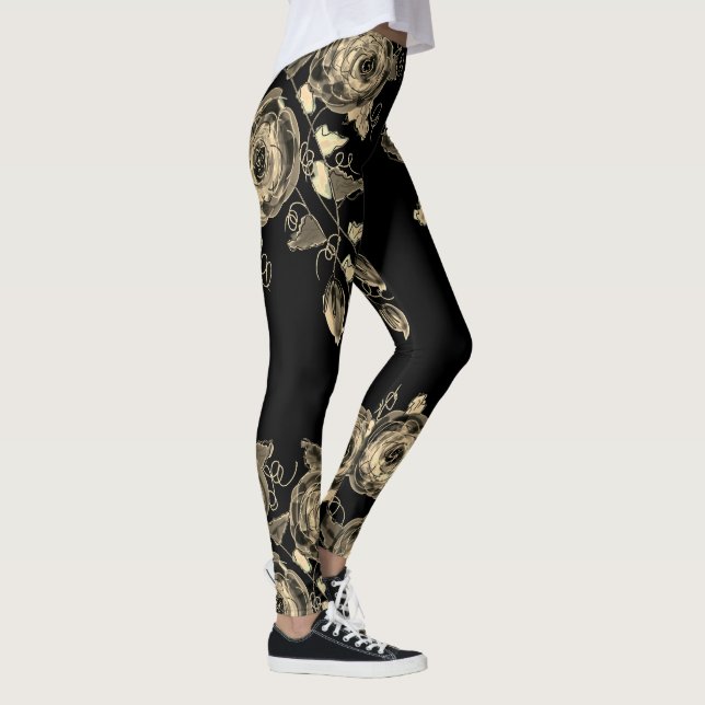Black Cream And Greys Leggings (Right)