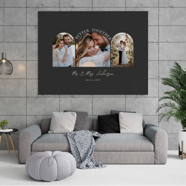 Black cream arch multi photo wedding gift decor print (Creator Uploaded)