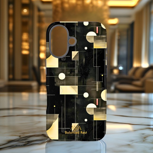 Black & Cream Balanced Geometric Art Phone Case  (Creator Uploaded)