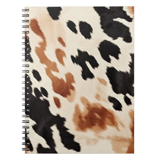 Black Cream Brown Cowhide Notebook (Front)