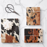 Black Cream Brown Cowhide Wedding Wrapping Paper Sheet<br><div class="desc">Black Cream Brown Cowhide Cowboy Cowgirl Southwest Bridal Shower Wedding</div>