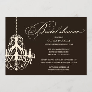 BLACK & CREAM CHANDELIER BRIDAL SHOWER INVITE