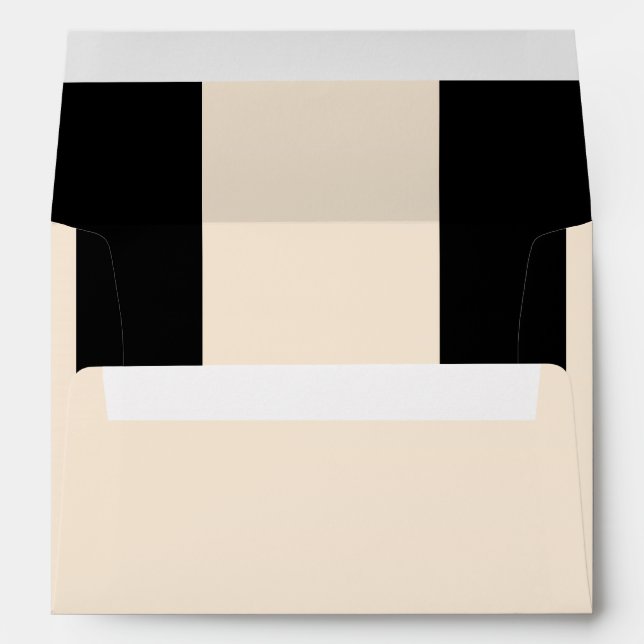 Black & Cream Chic Wedding Invitation Envelopes (Back (Bottom))