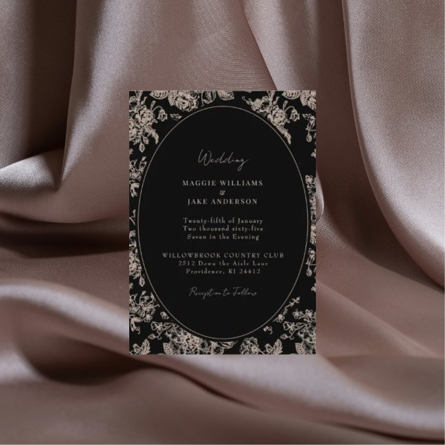 Black & Cream Chinoiserie Elegant Wedding Invitation (Creator Uploaded)