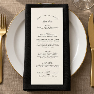 Black & Cream Formal Calligraphy Wedding Menu