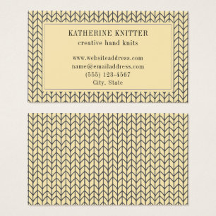 BLACK CREAM KNIT 3.5x2 Business Card