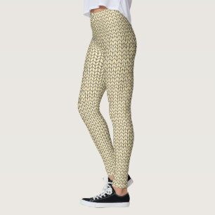 BLACK CREAM KNIT Leggings