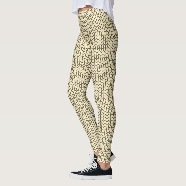 BLACK CREAM KNIT Leggings (Left)