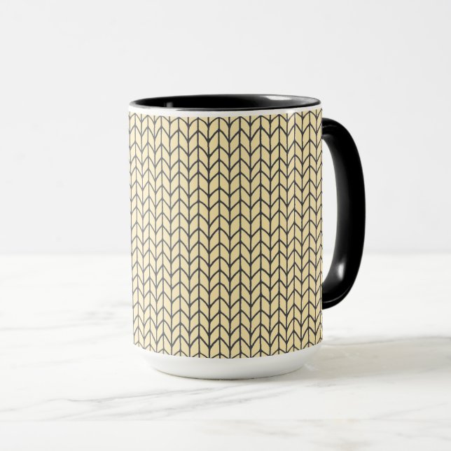 BLACK CREAM KNIT Tall Black Combo Mug (Front Right)