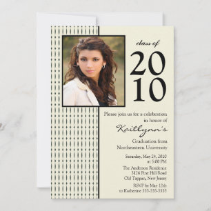 Black & Cream Photo Graduation Invitation