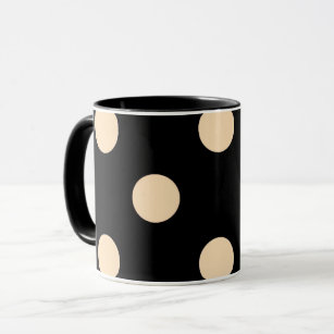 Black Cream Polka Dots Mug