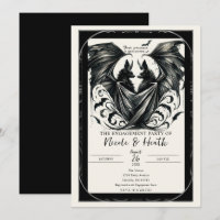 Black Cream Silver Gothic Love Bats Engagement