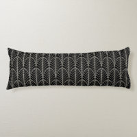 BLACK & CREAM WHITE ART DECO ARCH STYLE PATTERN