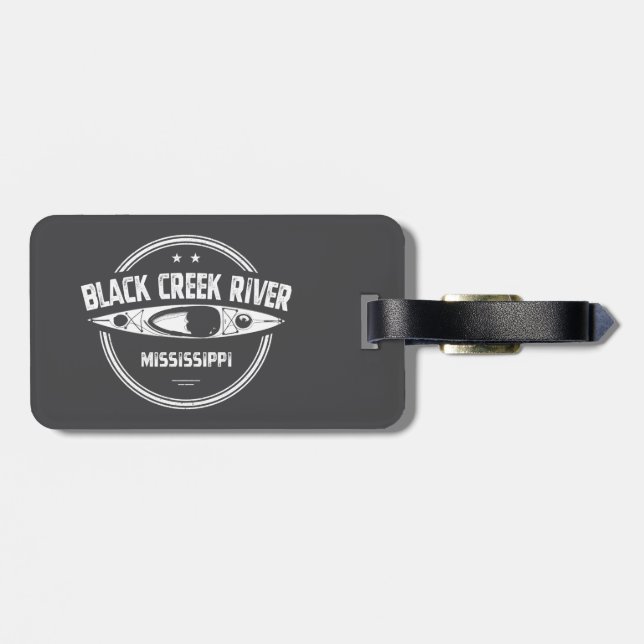 Black Creek River Mississippi Kayaking Luggage Tag (Back Horizontal)