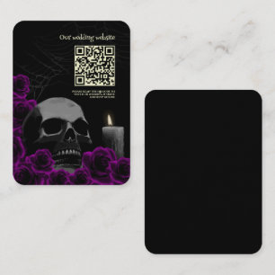 Black Creepy Gothic Wedding with Purple Rose Enclosure Card