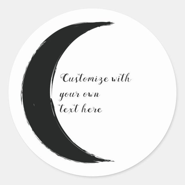 Black Crescent Dark Moon Astrology Zodiac   Classic Round Sticker (Front)