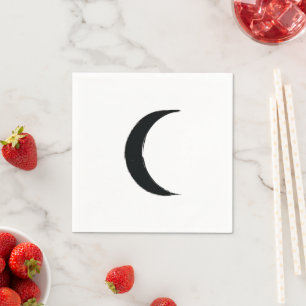 Black Crescent Dark Moon Astrology Zodiac Napkin