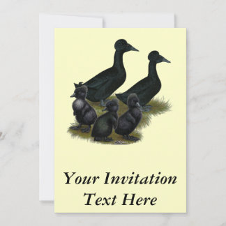 Black Crested Duck Family Invitation