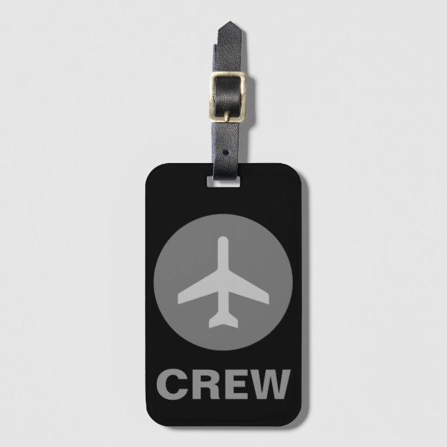 Black Crew Luggage Tag (Front Vertical)