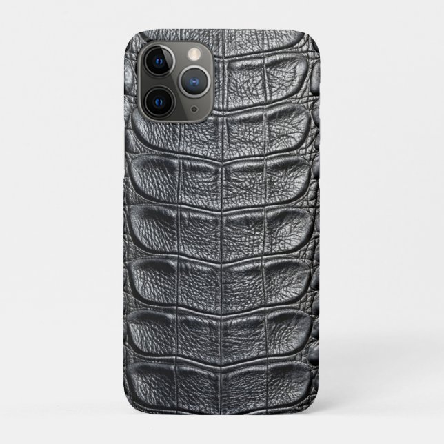 Black Crocodile Alligator Faux Leather Print Case-Mate iPhone Case (Back)