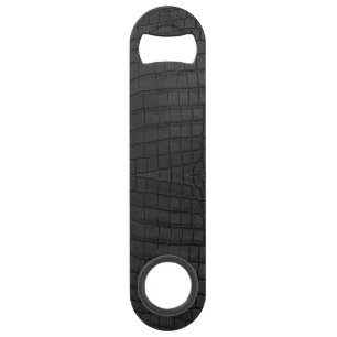 Black Crocodile Leather Print
