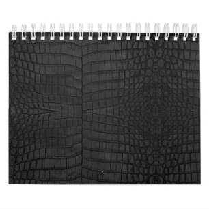 Black Crocodile Leather Print Calendar