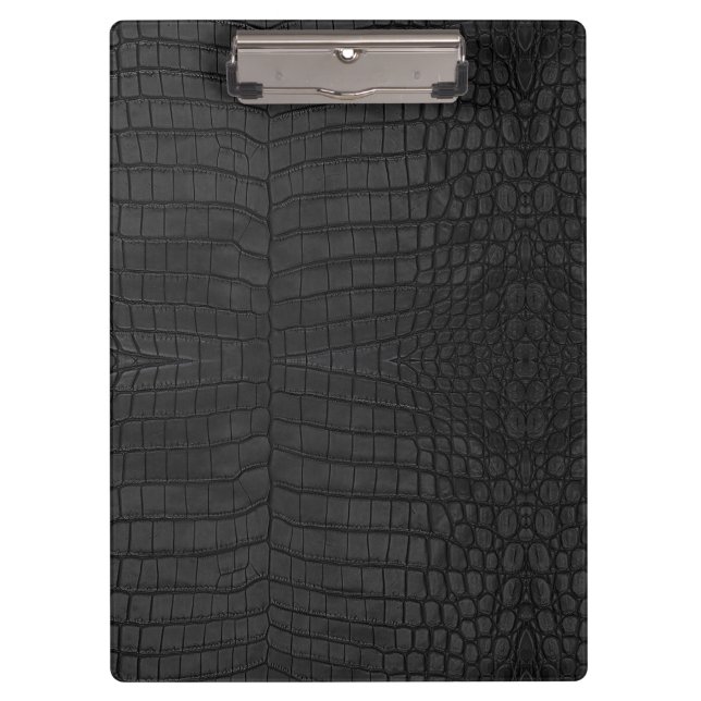 Black Crocodile Leather Print Clipboard (Front)