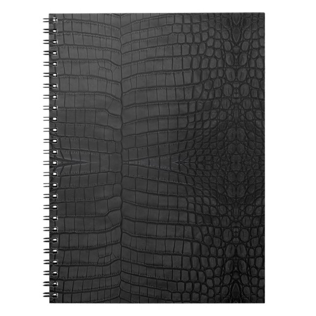 Black Crocodile Leather Print Notebook (Front)
