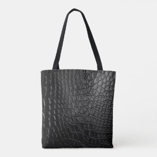 Black Crocodile Tote Bag