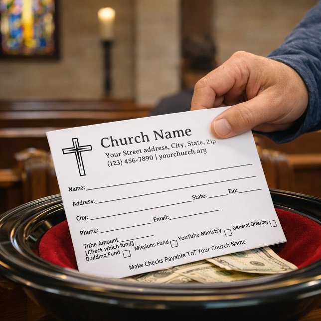 Black Cross Church Tithe Offer Collection Envelope (Creator Uploaded)