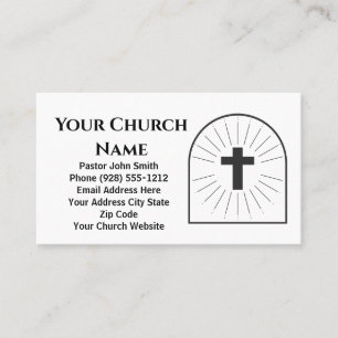 Black Cross Logo Church Pastor Business Card