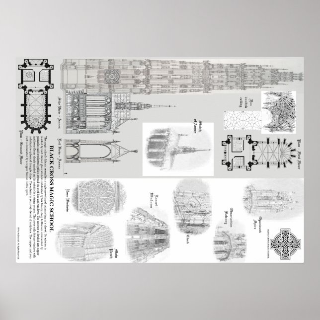 Black Cross Magic School Poster No.2 (Front)