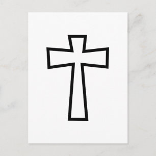 Black Cross Outline Postcard