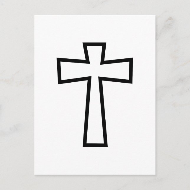 Black Cross Outline Postcard (Front)