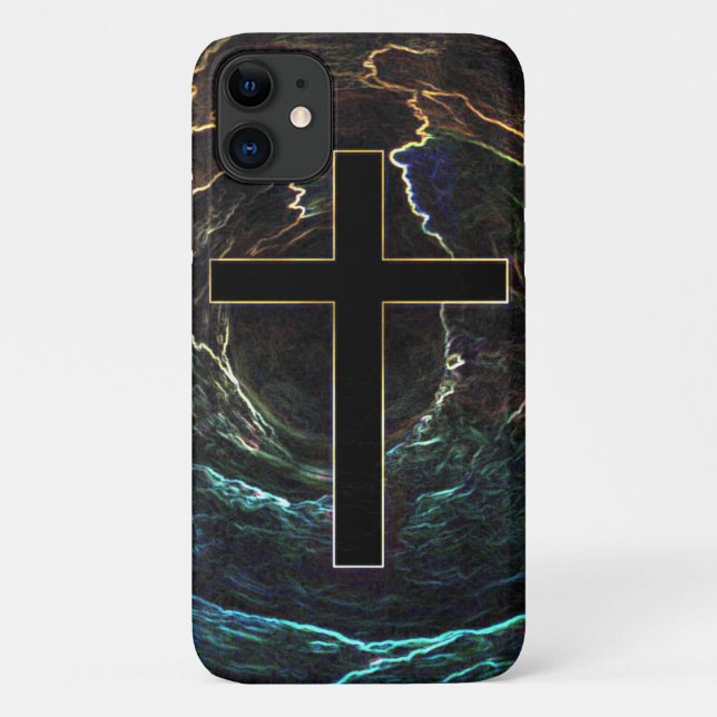 BLACK CROSS WITH BRIGHT HIGHLIGHTS Case-Mate iPhone CASE (Back)