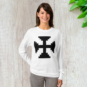 Black Cross Womens Long-Sleeve T-Shirt